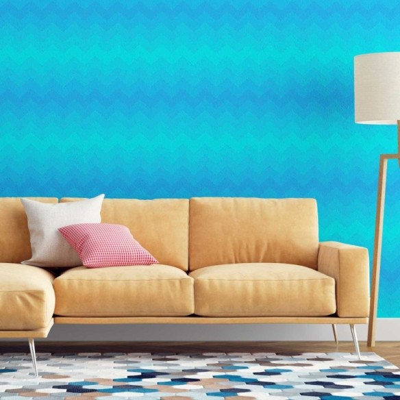 Papel de Parede Adesivo Chevron Tons de Azul N07103