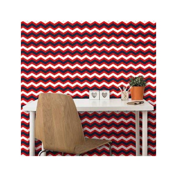 Papel de Parede Adesivo Chevron Vermelho e Azul 2548241050