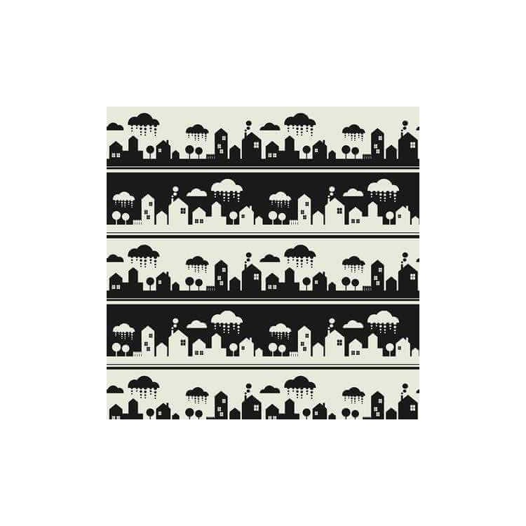 Papel de Parede Adesivo Cidade Branco e Preto...
