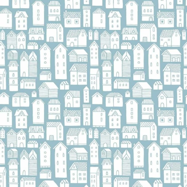 Papel de Parede Adesivo Cidade Casas 113316946