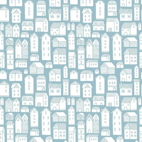 Papel de Parede Adesivo Cidade Casas 113316946