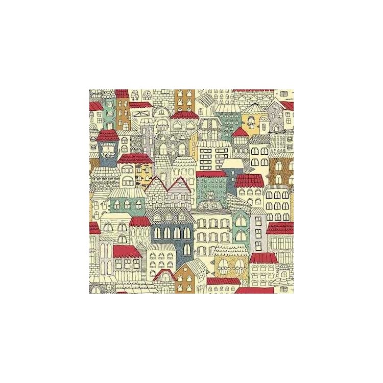 Papel de Parede Adesivo Cidade Casinhas 365444780