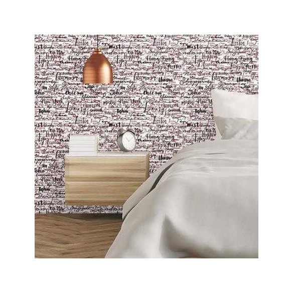Papel de Parede Adesivo Cidade Fashion Palavra 384715258