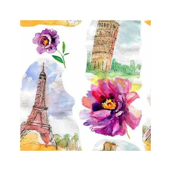 Papel de Parede Adesivo Cidade Floral Pisa Paris 244140994