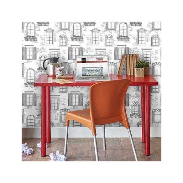 Papel de Parede Adesivo Cidade Janelas 465257096