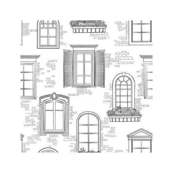 Papel de Parede Adesivo Cidade Janelas 465257096