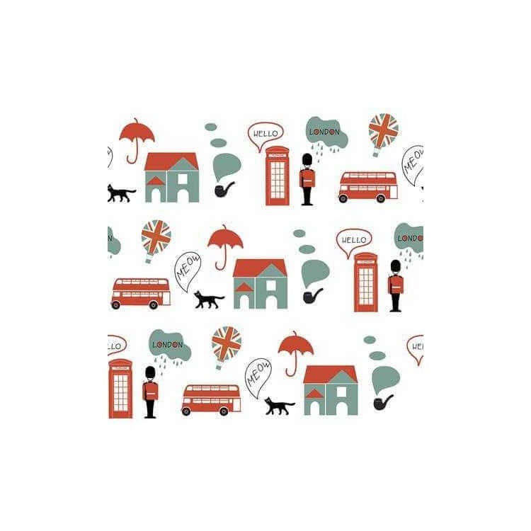 Papel de Parede Adesivo Cidade Londres Rua...