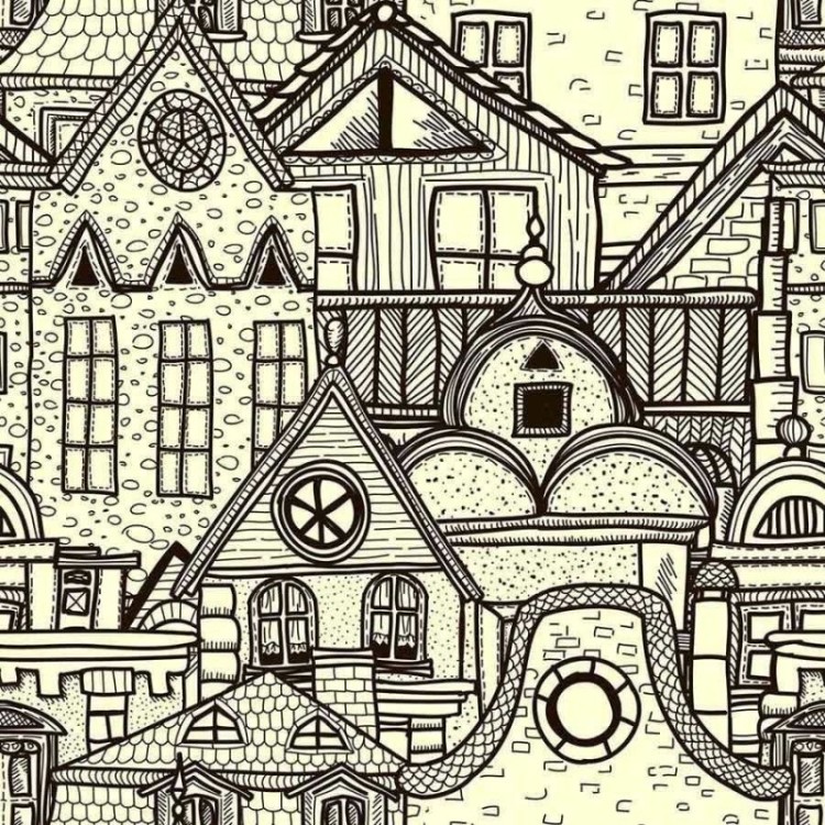 Papel de Parede Adesivo Cidade para colorir N03072