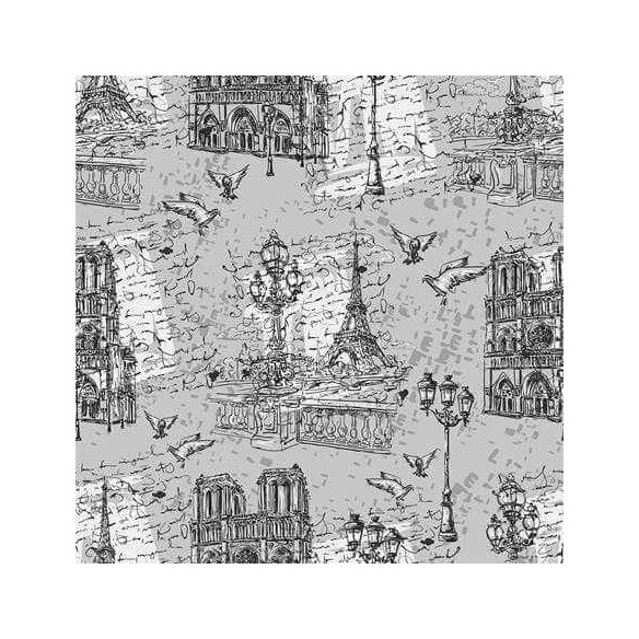 Papel de Parede Adesivo Cidade Paris Cinza 377645305