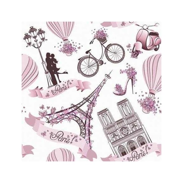 Papel de Parede Adesivo Cidade Paris Rosa 207691360