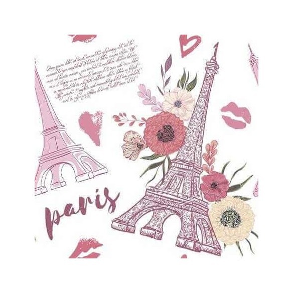 Papel de Parede Adesivo Cidade Paris Rosa 515265268