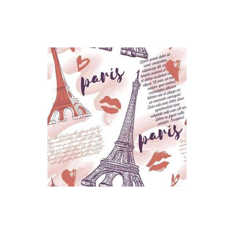 Papel de Parede Adesivo Cidade Paris Vermelho...