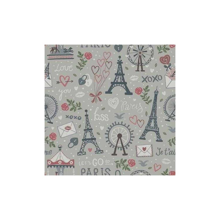 Papel de Parede Adesivo Cidade Paris Xoxo...