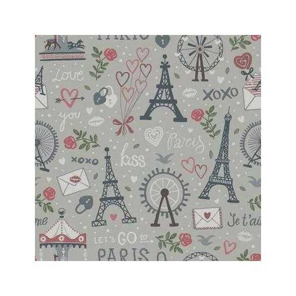 Papel de Parede Adesivo Cidade Paris Xoxo 537281320