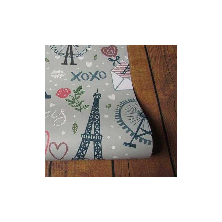 Papel de Parede Adesivo Cidade Paris Xoxo...