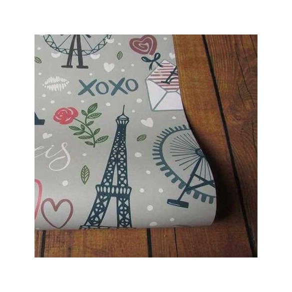 Papel de Parede Adesivo Cidade Paris Xoxo 537281320
