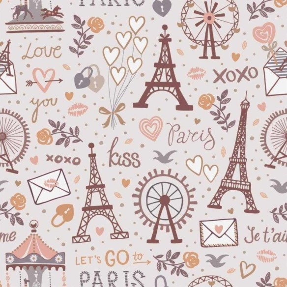 Papel de Parede Adesivo Cidade Paris Xoxo 537281338