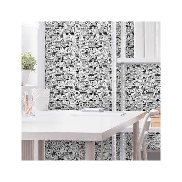Papel de Parede Adesivo Cidade Preto e Branco 384971365