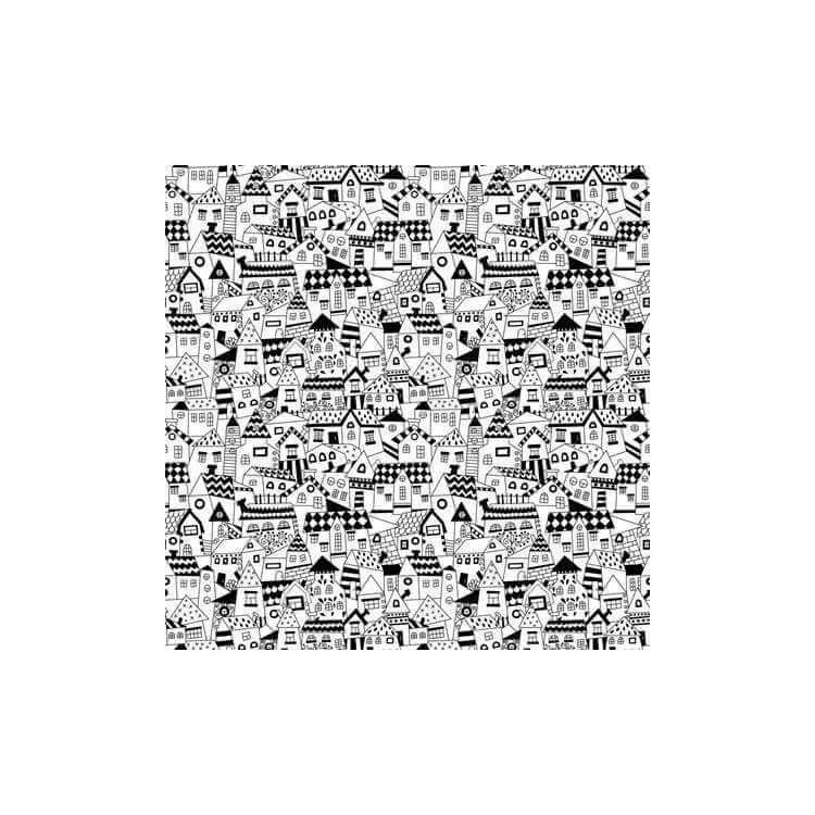 Papel de Parede Adesivo Cidade Preto e Branco...