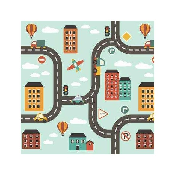Papel de Parede Adesivo Cidade Rua Infantil 177918251