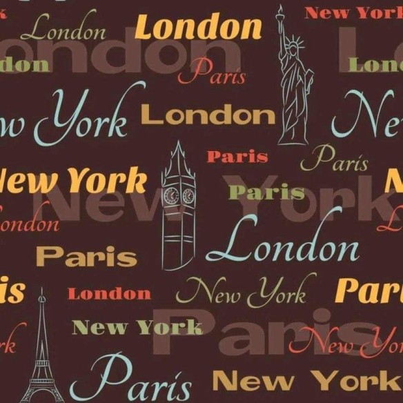 Papel de Parede Adesivo Cidades Marrom 117294733