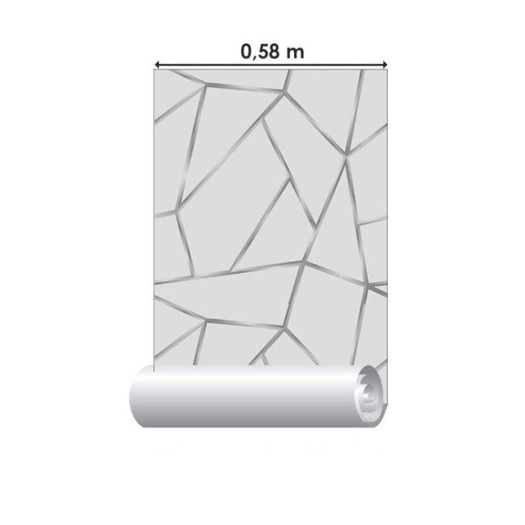 Papel de Parede Adesivo Cinza e Aço N09106