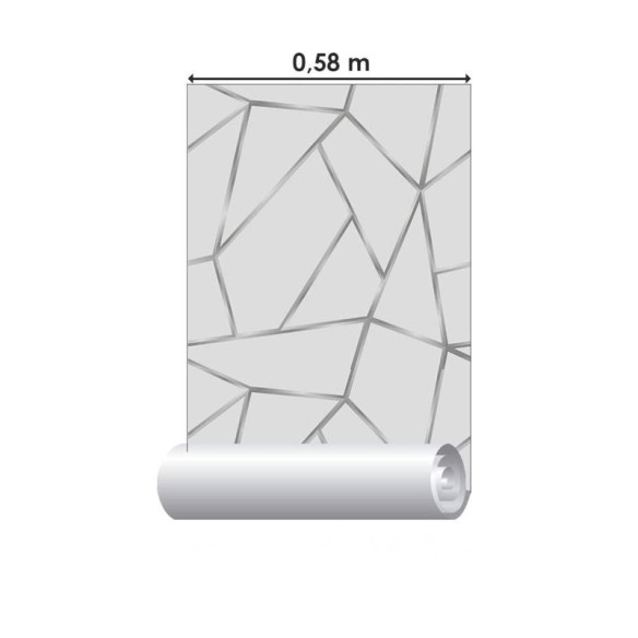 Papel de Parede Adesivo Cinza e Aço N09106