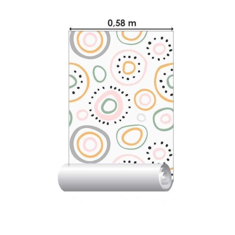 Papel de Parede Adesivo Circulos Coloridos N06283