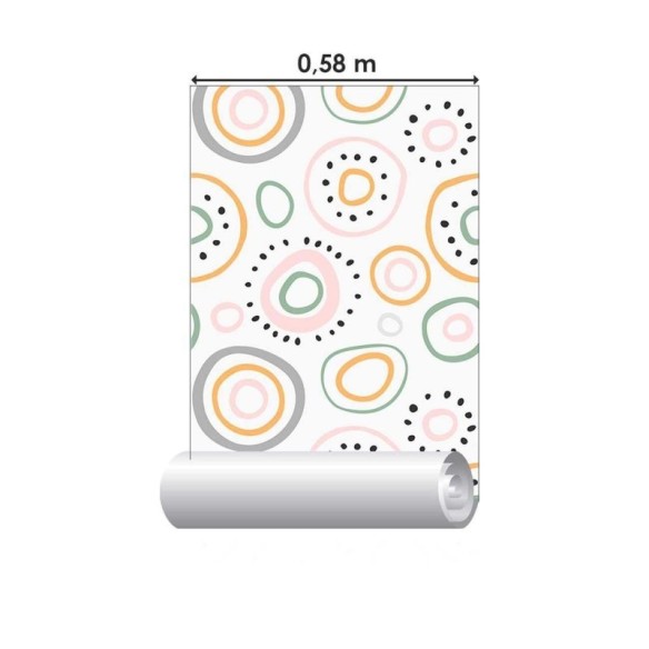 Papel de Parede Adesivo Circulos Coloridos N06283