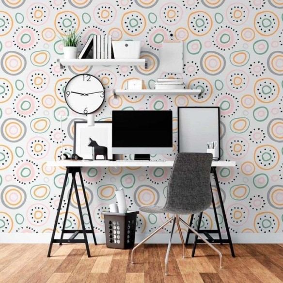 Papel de Parede Adesivo Circulos Coloridos N06283
