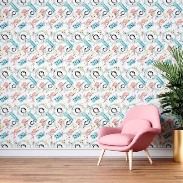 Papel de Parede Adesivo Circulos coloridos N08154