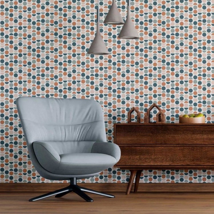 Papel de Parede Adesivo Círculos Geométricos...