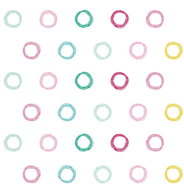 Papel de Parede Adesivo Circulos Rabiscos...