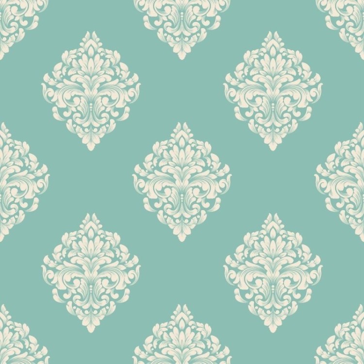 Papel de Parede Adesivo Clássico Arabescos Azul...