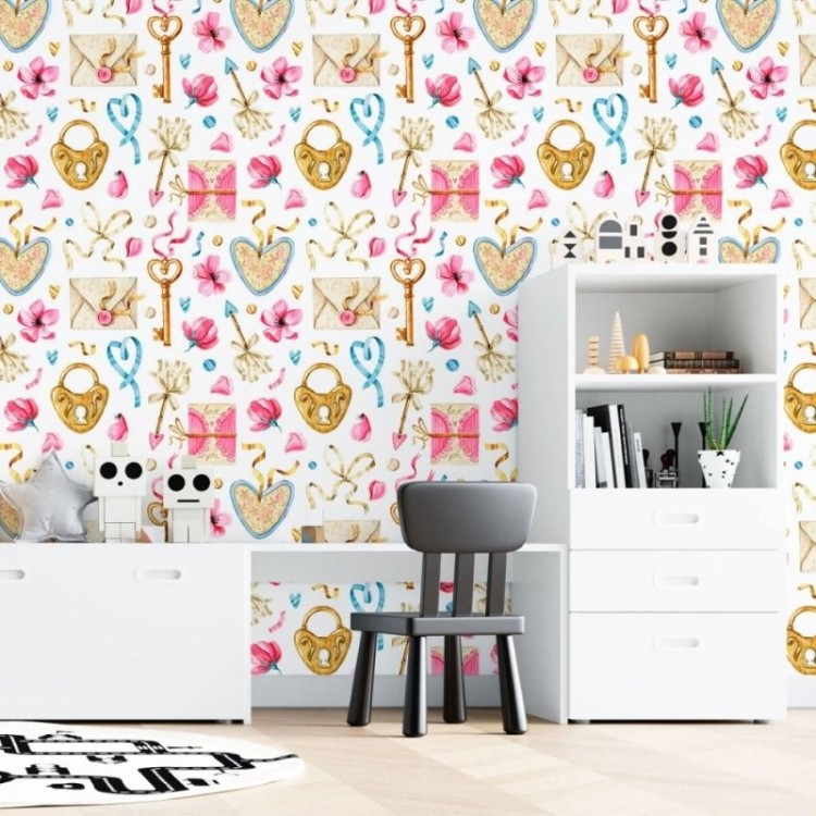 Papel de Parede Adesivo Clássico Jovem Flores...