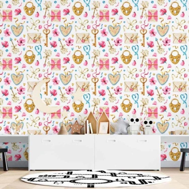 Papel de Parede Adesivo Clássico Jovem Flores...