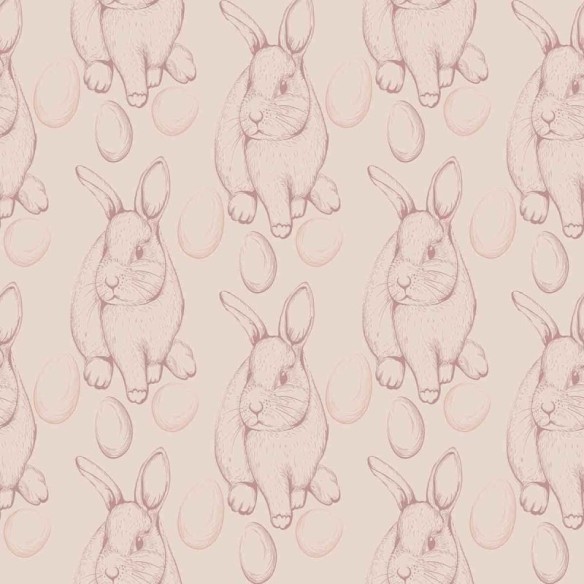 Papel de Parede Adesivo Coelho e Ovos de Páscoa N07039