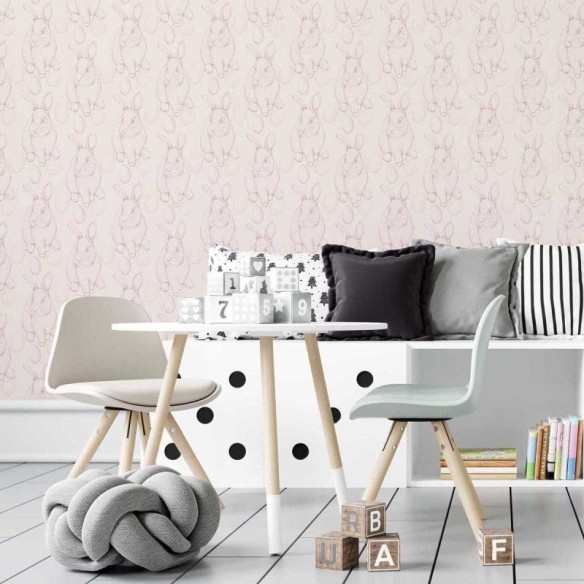 Papel de Parede Adesivo Coelho e Ovos de Páscoa N07039