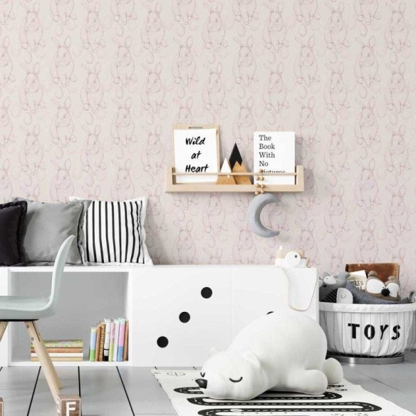 Papel de Parede Adesivo Coelho e Ovos de Páscoa N07039