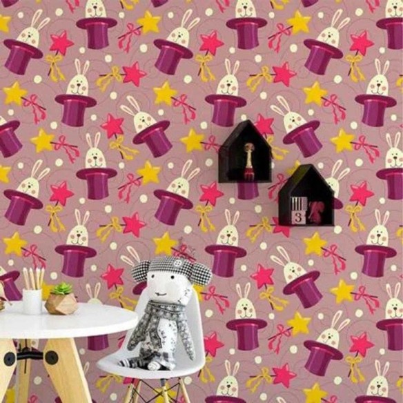 Papel de Parede Adesivo Coelho Roxo 174901349