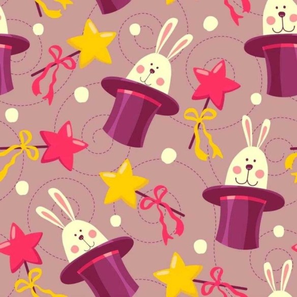 Papel de Parede Adesivo Coelho Roxo 174901349