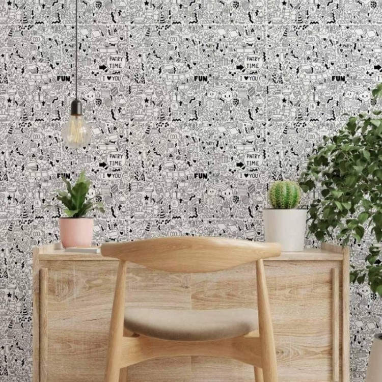 Papel de Parede Adesivo colorir jovem N014084
