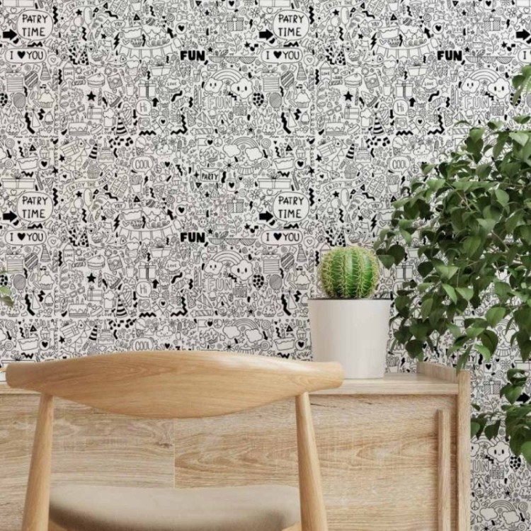 Papel de Parede Adesivo colorir jovem N014084
