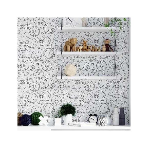 Papel de Parede Adesivo Colorir Ovelhas N11113