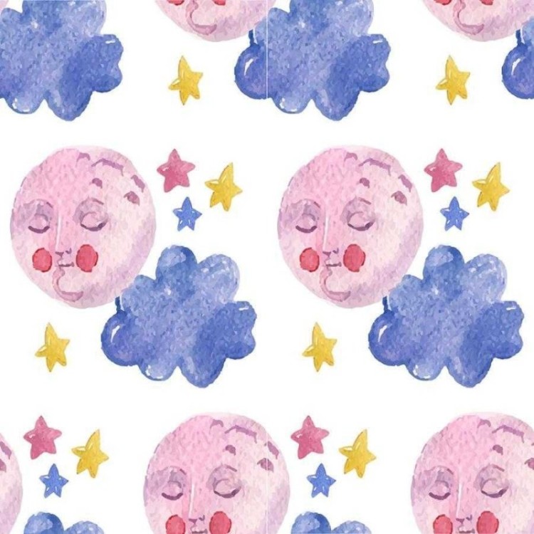 Papel de Parede Adesivo com Lua e Estrela N06141