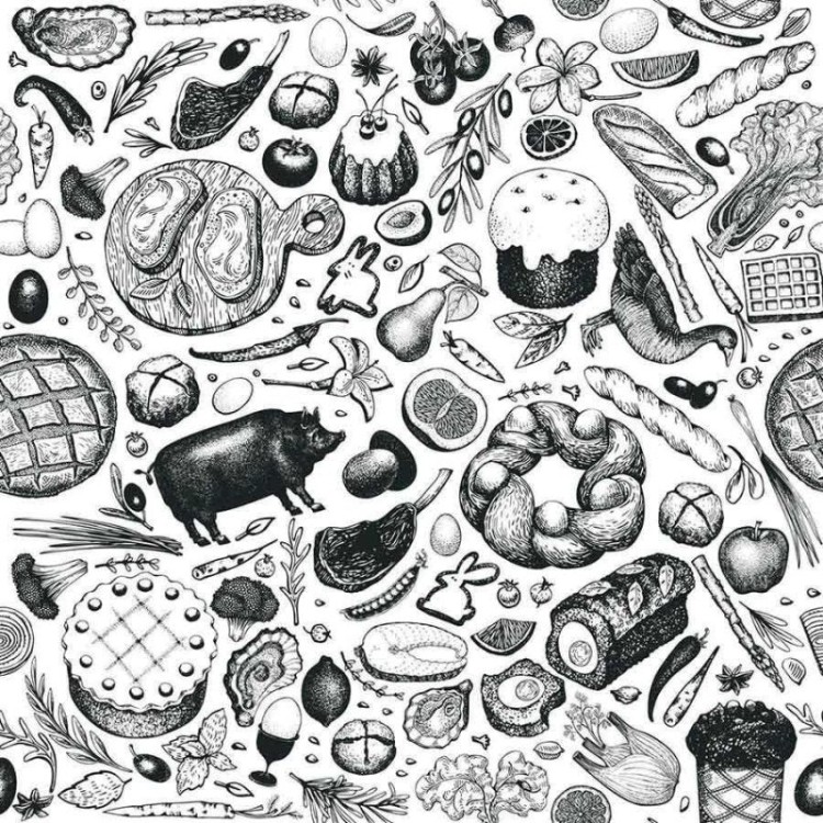 Papel de Parede Adesivo Comidas Diversas N03110