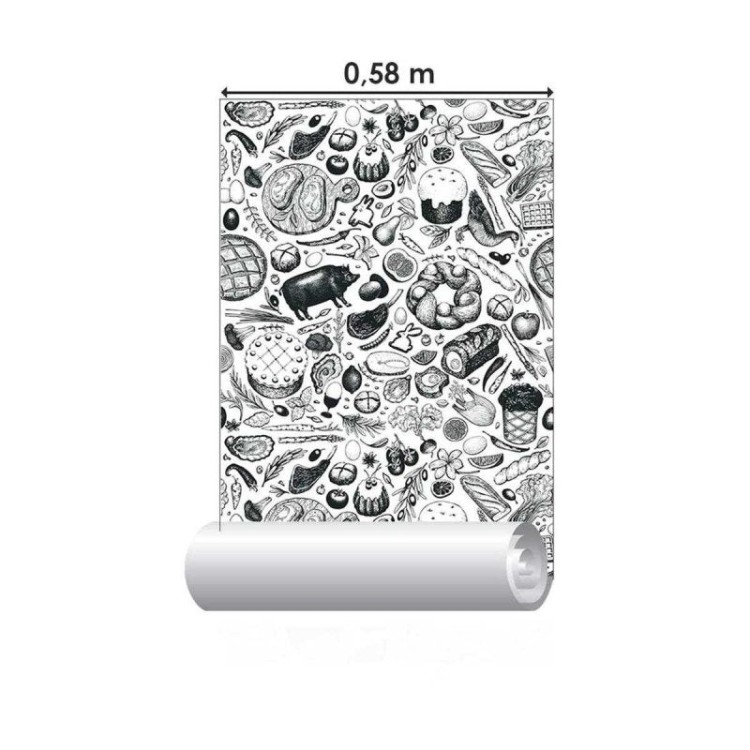 Papel de Parede Adesivo Comidas Diversas N03110