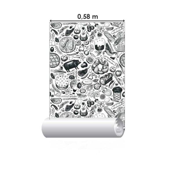 Papel de Parede Adesivo Comidas Diversas N03110
