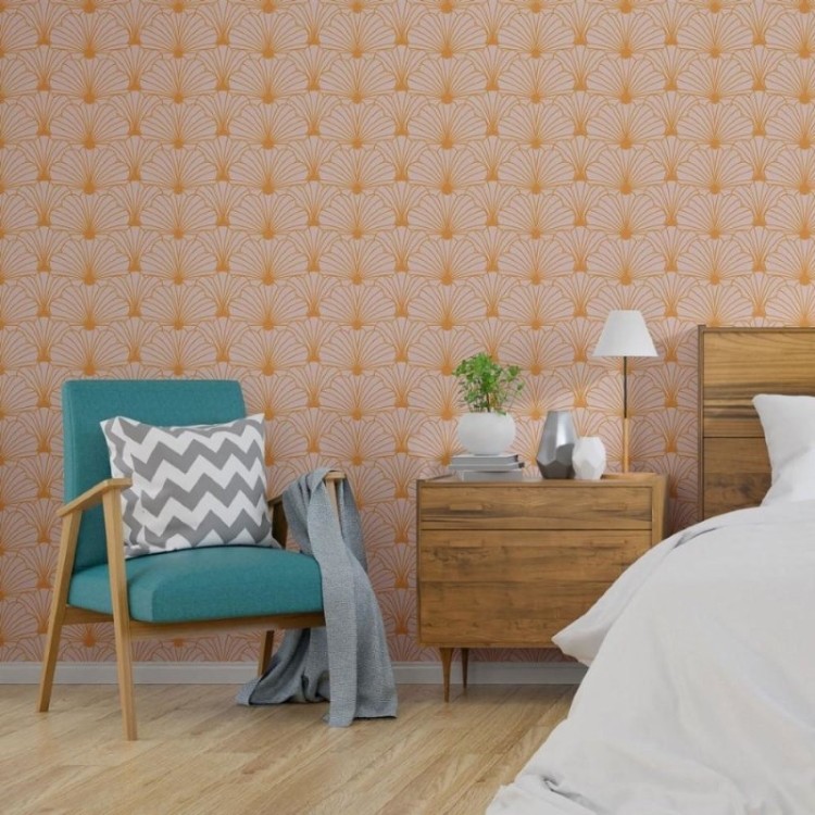 Papel de Parede Adesivo Conchas Art Déco N013182
