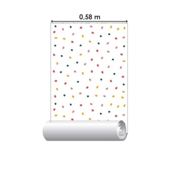 Papel de Parede Adesivo Confeti Rosa e Laranja N05025